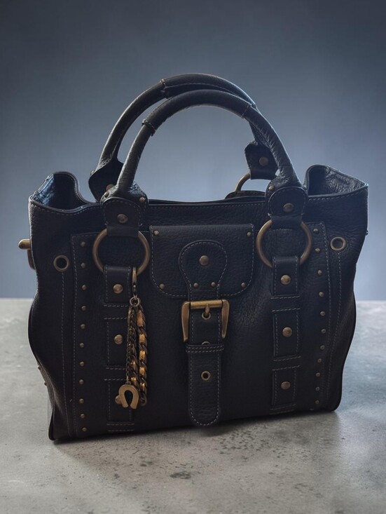 Betsey Johnson Handbags - Betsey Johnson Vintage Leather Studded Satchel